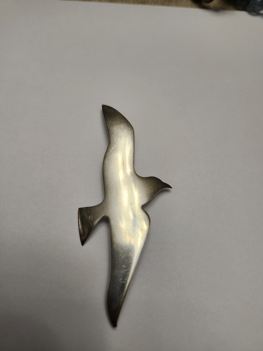 International Silver Company Sterling Silver Seagull Pendant Brooch 1970's